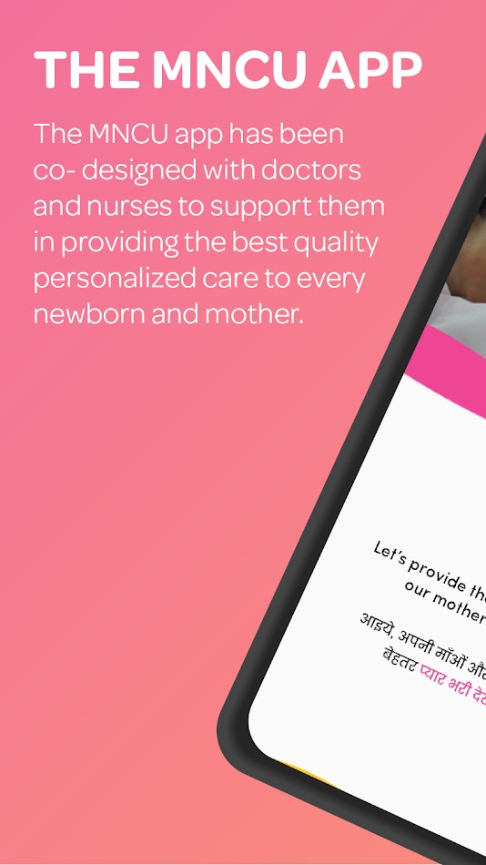 The MNCU App — co-designed with doctors and nurses