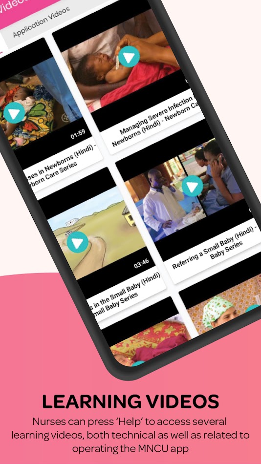 Learning videos library inside the app