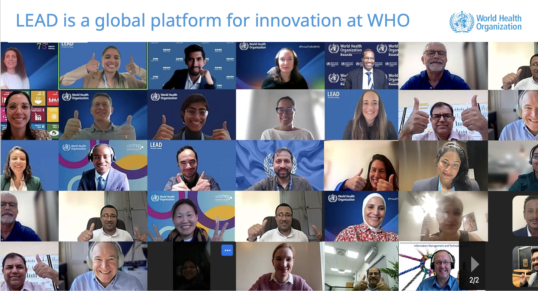 LEAD is a global platform for innovation at WHO